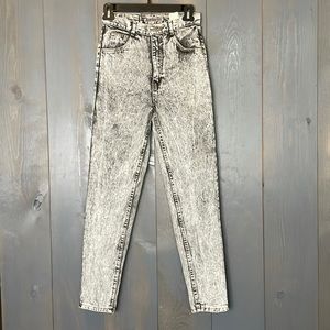 80’s Jordache Jeans Black Acid Washed Ankle Zipper Vintage Size 5